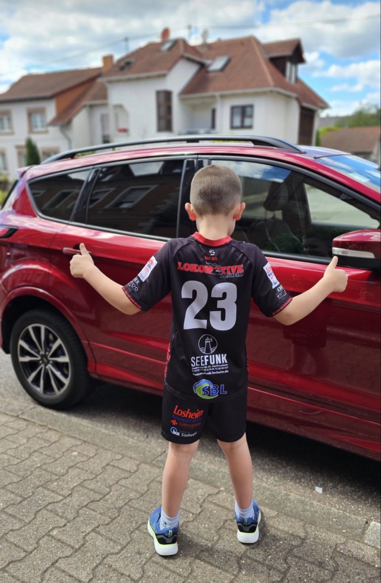 Trikot des TV Lokomotive Losheim mit Sponsorenlogo